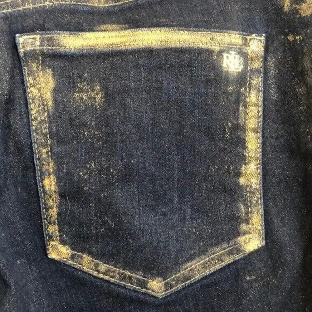 Ralph Lauren frayed hem gold‎ Dust mid rise skinny jeans Women’s Size 2